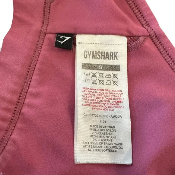 Gymshark Dark Pink Ruched Training Sports Bra Size Small - Picture 14 of 15